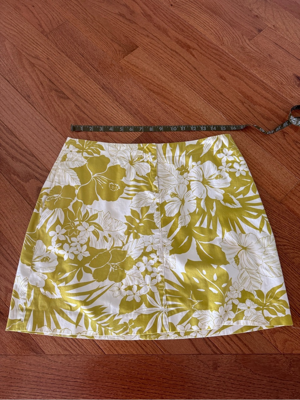 Kenar White and Green Floral Mini Skirt